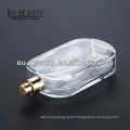 Clear empty perfume glass bottle with golden pump sprayer 100ml